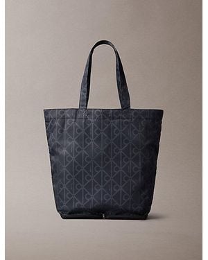 Calvin Klein Compacte Nylon Tote Bag Met Print En Logo Embleem - Blauw