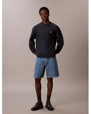 Calvin Klein Relaxed Monogram Sweatshirt - Blue