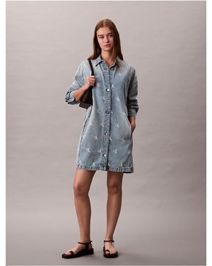 Calvin Klein Calvin Klein Denim Shirt Dress - Gray