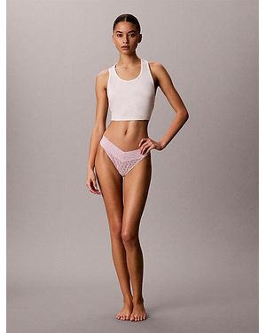 Calvin Klein Thong Icon Logo Lace - Multicolour