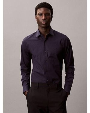 Calvin Klein Slim Stretch Poplin Shirt - Blue