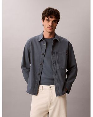 Calvin Klein Cotton Canvas Shirt Jacket - Grey
