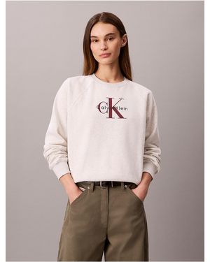 Calvin Klein Calvin Klein Monologo Fleece Relaxed Sweatshirt - Multicolor