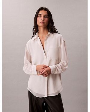 Calvin Klein Túnica de trabajo con mangas enrolladas - Rosa