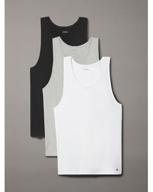 Calvin Klein 3 Pack Lounge Tank Tops - Multicolour