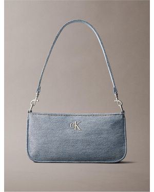 Calvin Klein Logo Denim Convertible Shoulder Bag - Gray