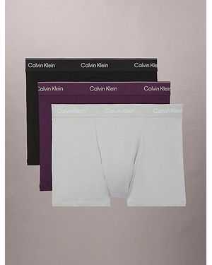 Calvin Klein 3 Pack Relaxed Trunks Icon Cotton Stretch - Purple