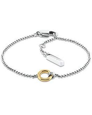 Calvin Klein Jeans Two Tone Ring Chain Bracelet - White