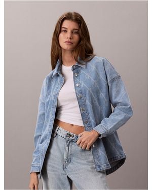 Calvin Klein Calvin Klein Monogram Logo Overshirt - Blue