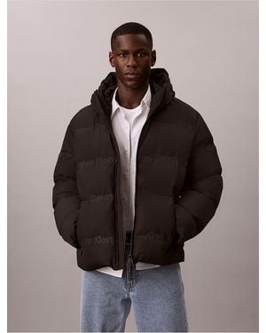 Calvin Klein Calvin Klein Relaxed Logo Down Puffer Jacket - Brown