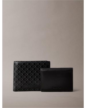 Calvin Klein Emblem Bifold Wallet With Card Case - Gray