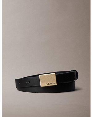 Calvin Klein Full Grain Leather Plaque Buckle Belt - Multicolour