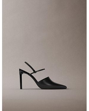 Calvin Klein Leren Slingback Stiletto Pumps - Grijs