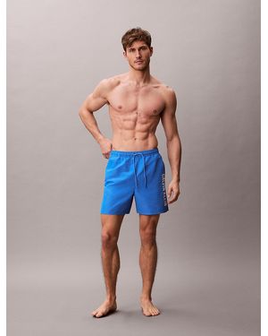 Calvin Klein Medium Drawstring Swim Shorts - Blue