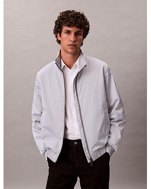 Calvin Klein Jeans Padded Zip Mock Neck Jacket - Grey