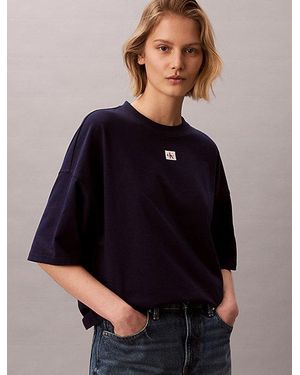 Calvin Klein Jeans Oversized Cotton Badge T-Shirt - Blue