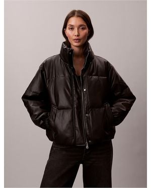 Calvin Klein Calvin Klein Classic Faux Leather Puffer Jacket