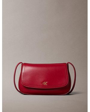 Calvin Klein Monogram Flap Crossbody Camera Bag - Red