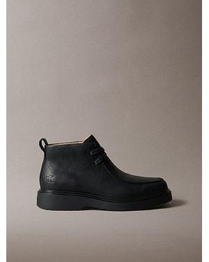 Calvin Klein Leather Lug Apron Toe Desert Boots - Multicolour