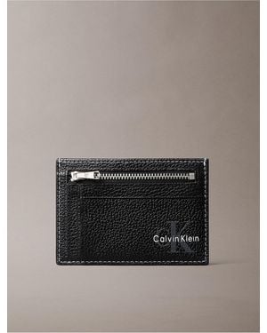 Calvin Klein Bold Pebble Id Card Case - Gray