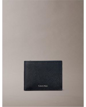 Calvin Klein Refined Saffiano Bifold Wallet - Gray