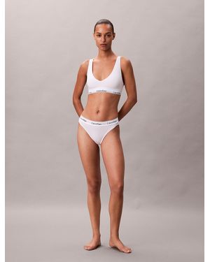 Calvin Klein Unlined Triangle Bralette - White