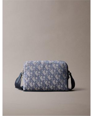 Calvin Klein Ultralight Double Zip Crossbody Bag - Gray