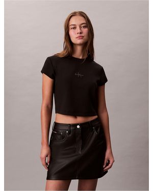 Calvin Klein Monologo Baby Tee - Black