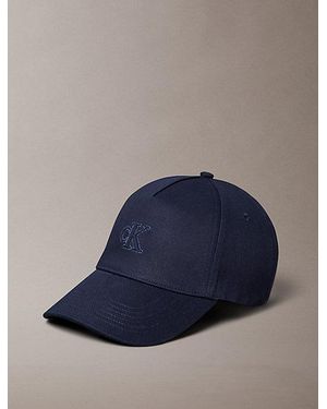 Calvin Klein Monogram Shine Embroidery Moire Cap - Blue