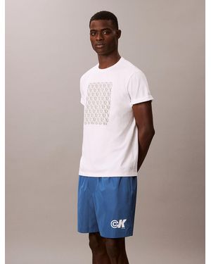Calvin Klein Sport Logo Pull-On Shorts - Blue