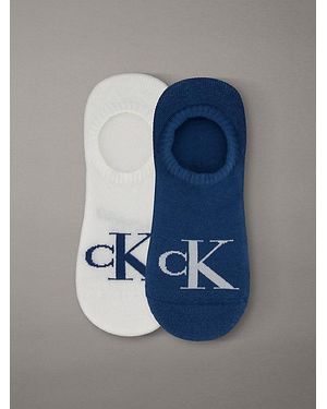 Calvin Klein 2 Pack Soft Cotton Invisible Socks - Blue