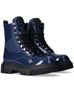 Calvin Klein Kids Patent Easy-Zip Lug Boots - Blue