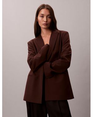 Calvin Klein Soft Crepe Blazer - Brown