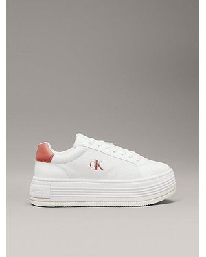 Calvin Klein Zapatillas de plataforma de piel - Metálico