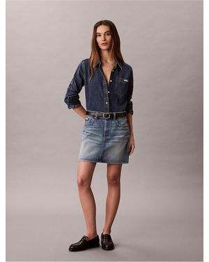 Calvin Klein Denim Mini Skirt - Blue