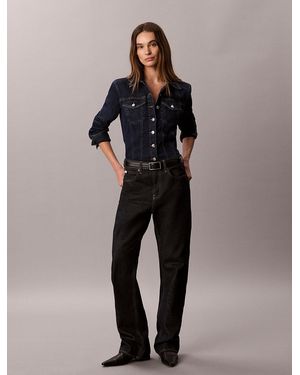 Calvin Klein Chemise Trucker À Col Boutonné Sculptante En Denim - Bleu