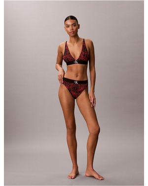 Calvin Klein Graphic Monogram Microfiber Stretch High Waist Bikini - Multicolor