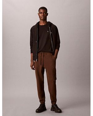 Calvin Klein Jeans Cotton Terry Cargo Joggers - Brown