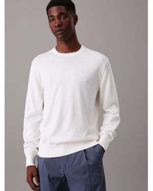 Calvin Klein Luxury Cotton Jumper - White