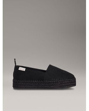 Calvin Klein Canvas Platform Espadrilles - Grey