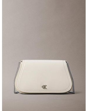 Calvin Klein Monogram Hardware Chain Shoulder Bag - Natural