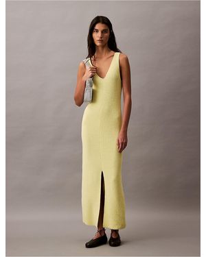 Calvin Klein Calvin Klein Boucle Ribbed Sleeveless Midi Dress - Multicolor