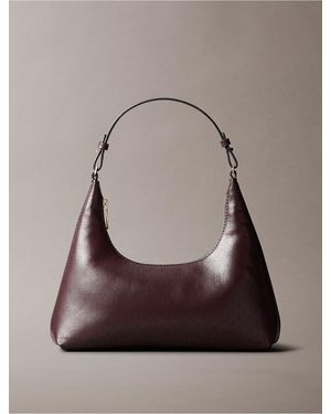 Calvin Klein Allover Emblem Logo Shoulder Bag - Brown
