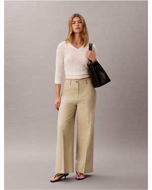 Calvin Klein Calvin Klein Chino Wide Leg Pants - Natural