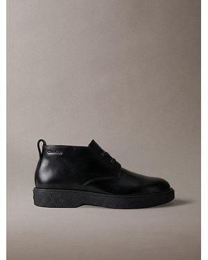 Calvin Klein Leather Airfit Cushioned Desert Boots - Brown