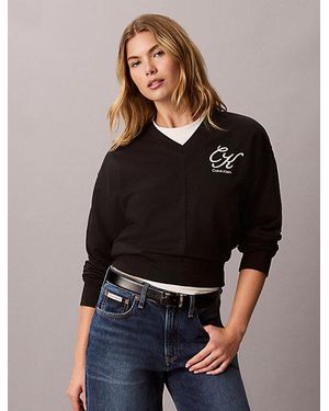 Calvin Klein Jeans Relaxed Terry Sweatshirt - Black