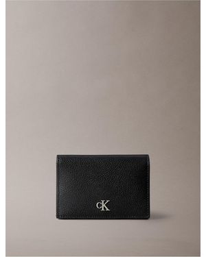 Calvin Klein Minimal Monogram Flap Card Case - Gray