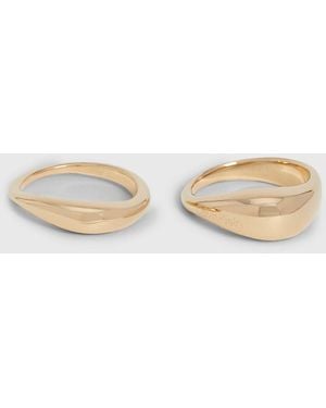 Calvin Klein Organic Shape 2-Piece Rings Set - Natural