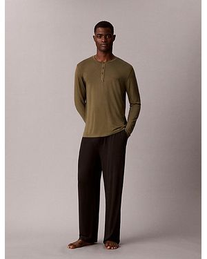 Calvin Klein Henley Pyjama Top Ultra Soft Modal - Multicolour