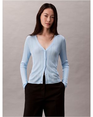 Calvin Klein Calvin Klein Smooth Variegated Rib Sweater Cardigan - Multicolor